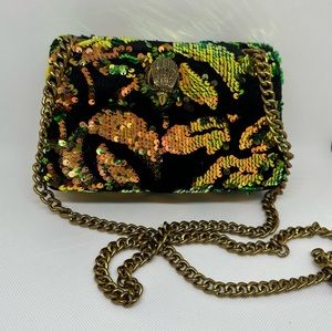 Beautiful NWOT Kurt Geiger Mini Kensington Velvet Purse/Crossbody-Sequins